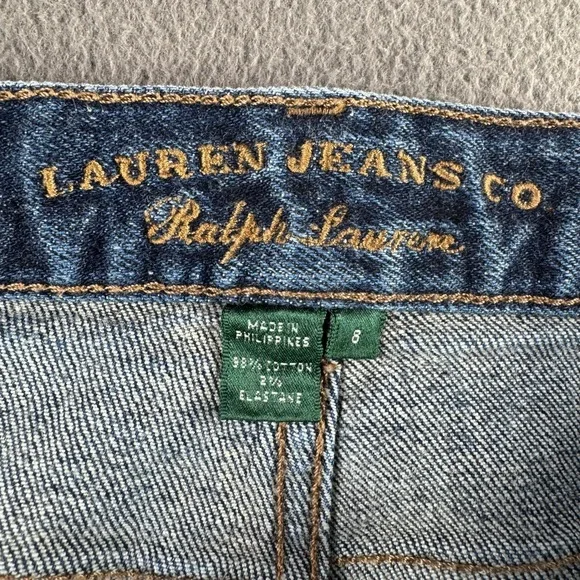 Lauren Ralph Lauren Jeans Women 8 Blue Wash Denim‎ Straight Leg Y2K Fade - Picture 7 of 13